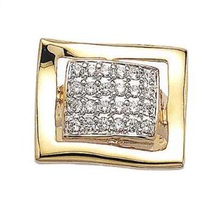 So Chic Jewels   Ladies 18K Gold Plated Clear Cubic Zirconia Pave Rectangular Fancy Ring: So Chic Jewels: Jewelry