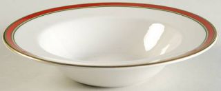 Royal Doulton Ribbon Rim Soup Bowl, Fine China Dinnerware   Red, Green, Tan Ribb