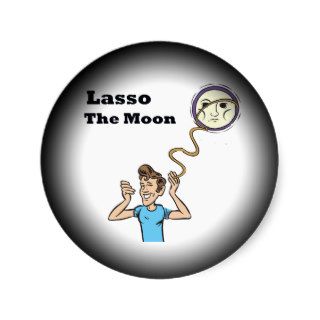 Lasso the moon round stickers