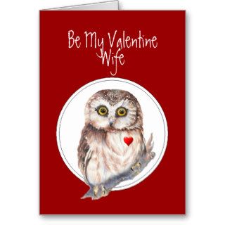 Be My Valentine Owl always Love You Wife Cards