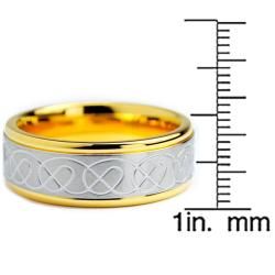 Oliveti Goldplated Stainless Steel Celtic Design Ring (8 mm) Oliveti Men's Rings