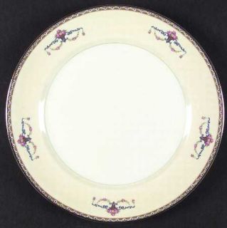 Pope Gosser Melrose Dinner Plate, Fine China Dinnerware   Flower Baskets,Scrolls
