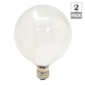 GE 60 Watt Incandescent G16.5 Globe Soft White Light Bulb (2 Pack) 60GM WH 2P