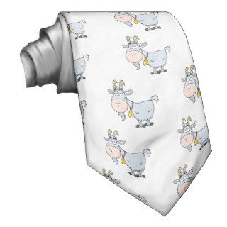 silly cartoon billy goat neck tie