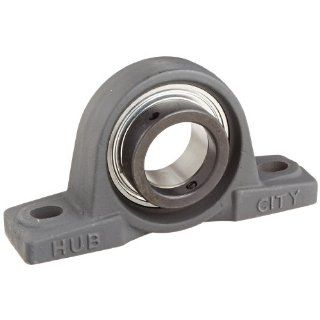 Hub City PB220URX2 3/16 Pillow Block Mounted Bearing, Normal Duty, Low Shaft Height, Relube, Eccentric Locking Collar, Narrow Inner Race, Cast Iron Housing, 2 3/16" Bore, 2.67" Length Through Bore, 2.437" Base To Height: Industrial & Sci