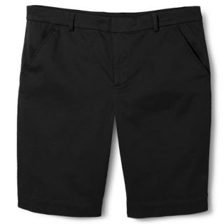 Pure Energy Womens Plus Size 11 Rolled Cuff Chino Shorts   Black 22W