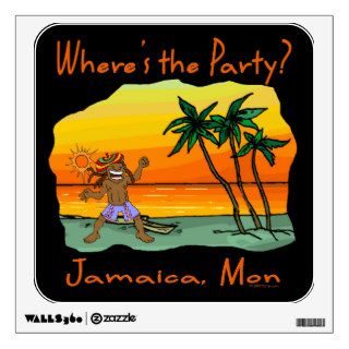 Funny Wheres The Party Jamaica Mon Souvenir Room Stickers