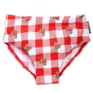 POLARN O. PYRET GIRL'S KITCHEN CHECK SWIM SUIT BRIEFS (CHILD)   2 4 years/Tomato: Clothing