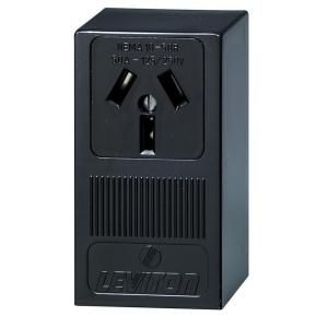 Leviton 50 Amp Thermoplastic Power Single Outlet   Black R50 05050 000