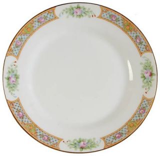 Noritake Luzon, The Bread & Butter Plate, Fine China Dinnerware   Pink Roses,Blu