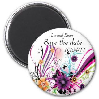 Save the date floral magnet