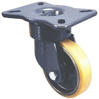 Revvo Caster P Series Plate Caster, Swivel, Polyurethane Wheel, 1605 lbs Capacity, 6" Wheel Dia, 1 1/2" Wheel Width, 8 1/2" Mount Height, 7 7/16" Plate Length, 6" Plate Width: Industrial & Scientific