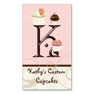 Letter K Monogram Dessert Bakery Business Cards