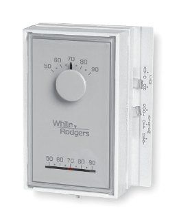 White Rodgers 1E56N 444 Universal Vertical Heat/Cool Mechanical Thermostat, Grey   Programmable Household Thermostats  