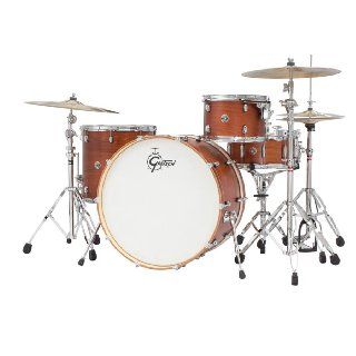 Gretsch Drums Catalina Club CT1 R444 SWG 4 Piece Drum Shell Pack, Satin Walnut Glaze: Musical Instruments