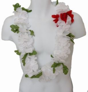 The White Color Hawaii Artificial Flower Full Leis: Clothing