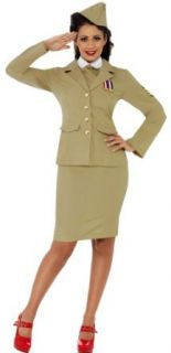 Retro Military Officer Woman Adult Costume: Clothing