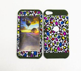 3 IN 1 HYBRID SILICONE COVER FOR APPLE IPOD ITOUCH 5 HARD CASE SOFT DARK GREEN RUBBER SKIN LEOPARD DG TE446 KOOL KASE ROCKER CELL PHONE ACCESSORY EXCLUSIVE BY MANDMWIRELESS: Cell Phones & Accessories