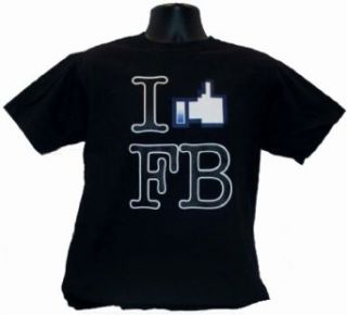I Like Facebook FB Thumbs Up Funny Black T Shirt Tee: Clothing