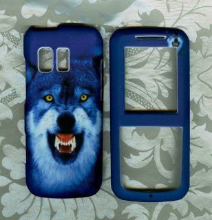Blue Wolf rubberized Samsung SCH R451c (TracFone)Straight Talk phone cover: Cell Phones & Accessories
