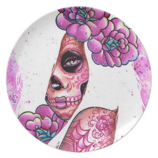 Tattooed Sugar Skull Girl: Lola Plate