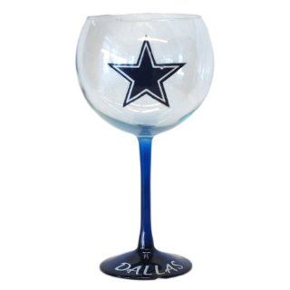 NFL Dallas Cowboys Hand Crafted Balloon Wine Glass, 20 Ounce: Sports & Outdoors