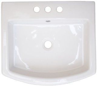 American Imaginations 435 Above Counter Rectangle White Ceramic Vessel with 4 Inch Centers   Shelving Hardware  