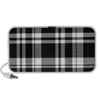 Black and White Plaid Travel Speakers