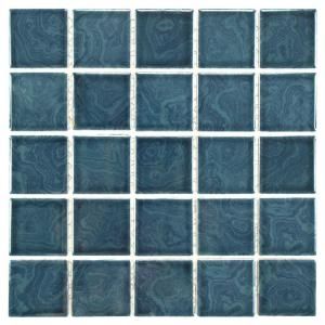 Merola Tile Resort Coral Blue 12 in. x 12 in. x 5 mm Porcelain Floor and Wall Mosaic Tile WTCRSCBL