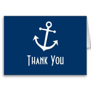 Boat Anchor Thank You Note Cards (Dark Blue)