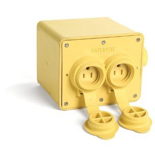 Woodhead 35W34 Watertite Heavy Duty Outlet Box, Closure Caps, NEMA L7 15 Configuration, 4 Receptacles, .437 .687" Cord Diameter, 15A at 50/60Hz and 277V Voltage: Electric Plugs: Industrial & Scientific