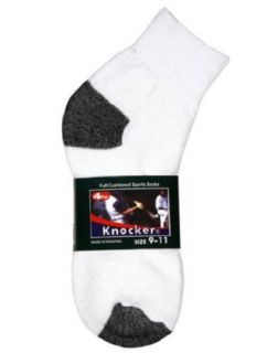 KNOCKER Mens 1 Pair Anklet Sports Socks Black Heel & Toe, Size 04   06 inch: Clothing