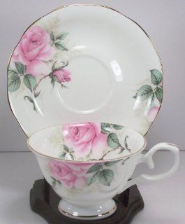 Fine Bone China Cup and Saucer Rose Bouquet Chintz: Teacup With Saucer: Kitchen & Dining
