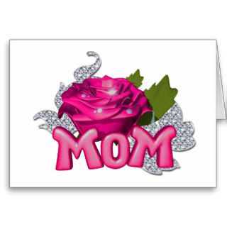 Mom With Pink Tattoo Rose Cards