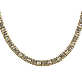 18k Yellow Gold Plated Diamond Accent Necklace, 17": Jewelry