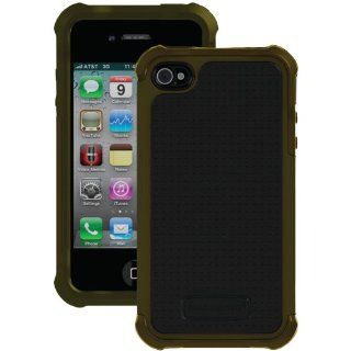 Ballistic SA0582 M055 Soft Gel Case for iPhone 4/4S   1 Pack  Retail Packaging   Black/Olive Green: Cell Phones & Accessories