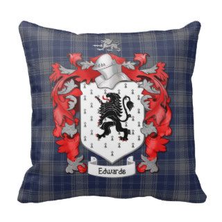 Edwards Family Coat of Arms   Wales Throw Pillows