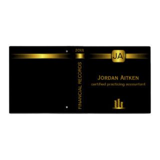 Black and Gold Coins Accountant  1.5 Inch Binder