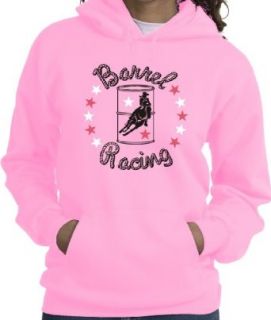 Barrel Racer Stars Horse & Rider Pink Hoodie: Clothing
