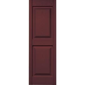 Builders Edge 15 in. x 47 in. Raised Panel Shutters Pair in #167 Bordeaux 030140047167