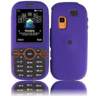 Purple Rubberized Hard Faceplate Cover Phone Case for Samsung Gravity 2 T469 T404G: Cell Phones & Accessories
