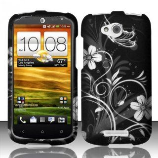 For HTC One VX (AT&T) Rubberized Design Cover Case   White Flowers: Cell Phones & Accessories