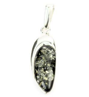 SilverAmber Lovely 925 Sterling Silver & Baltic Amber Designer Pendant AC212: Jewelry