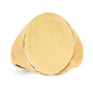 14k Yellow Gold Men's Signet Ring. Gold Weight  7.61g. 20.7mm x 16.1mm face: Jewelry