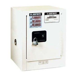 Justrite 890405 Sure Grip EX Galvanized Steel 1 Door Manual Flammable Countertop Safety Storage Cabinet, 4 Gallon Capacity, 17" Width x 22" Height x 17" Depth, 1 Adjustable Shelfs, White: Hazardous Storage Cabinets: Industrial & Scientif