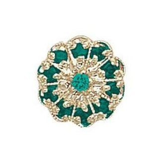 14 Karat Gold Emerald Slide GS037 E: Charms: Jewelry