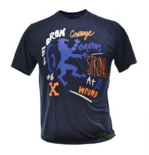 Nike Lebron Hort Graphic Men's T Shirt Navy Blue/Orange White Blue 532758 458 M : Fashion T Shirts : Clothing