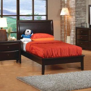 Full Size Platform Bed Contemporary Style in Cappuccino Finish: Furniture & Decor