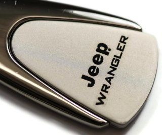 Jeep Wrangler Chrome Teardrop Key Fob Authentic Logo Key Chain Key Ring Keychain Lanyard: Automotive