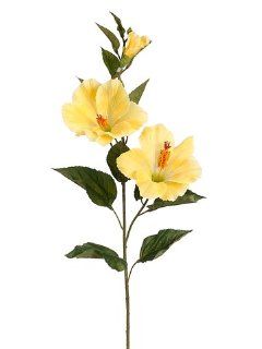 31" Hibiscus Spray x2 w/Bud Yellow (Pack of 12) : Artificial Flowers : Patio, Lawn & Garden